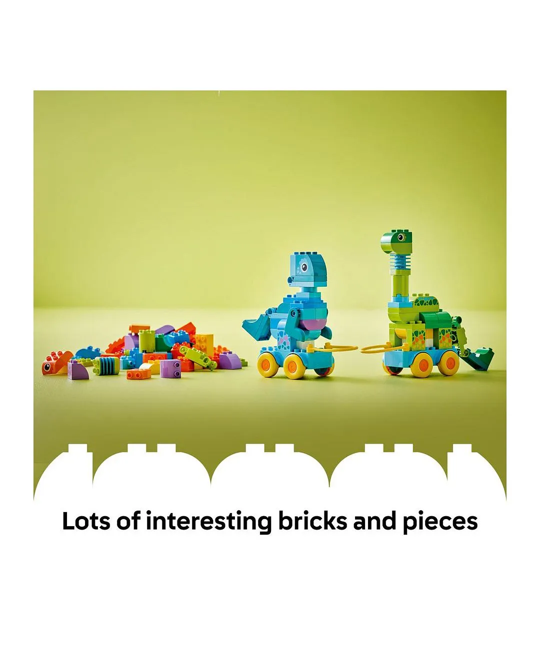 لعبة ديناصورات على عجلات 3 في 1 من ليغو® DUPLO® Town للأطفال للتعلّم من خلال اللعب مع 6 نماذج 10451 - 108 قطعة - الصورة 6