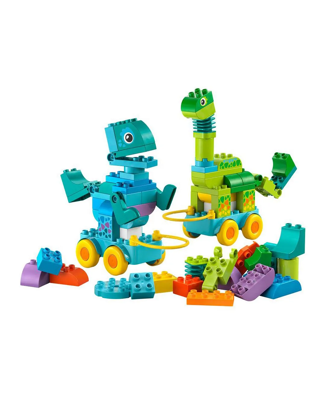 لعبة ديناصورات على عجلات 3 في 1 من ليغو® DUPLO® Town للأطفال للتعلّم من خلال اللعب مع 6 نماذج 10451 - 108 قطعة - الصورة 9