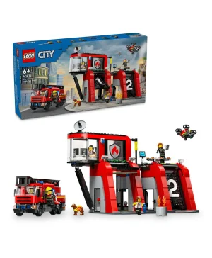 ليغو محطة الإطفاء سيتي مع سيارة الإطفاء 60414 - 843 قطعة