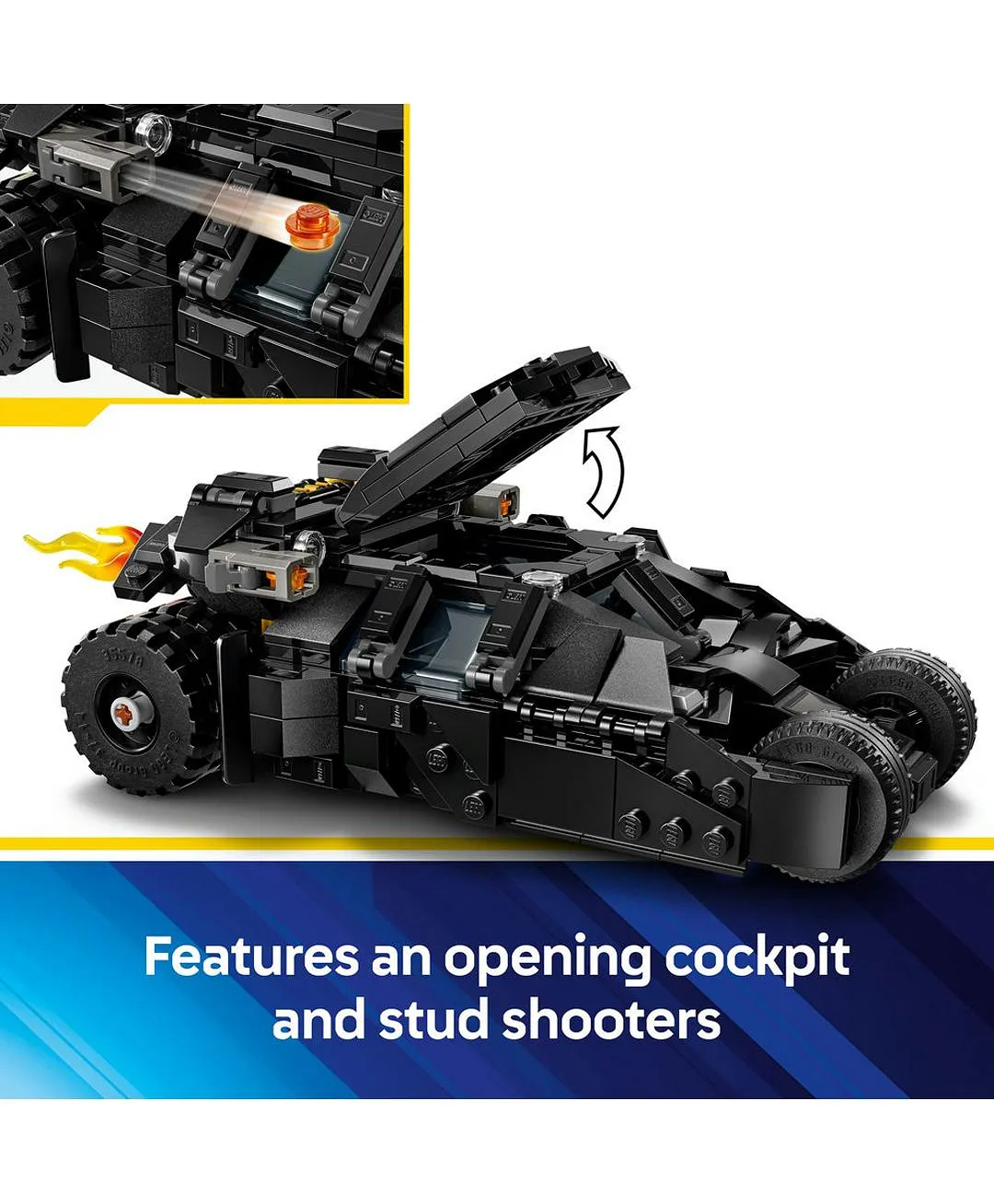 لعبة فارس™ الظلام تمبلر باتمان™ ضد تو فيس™ والجوكر™ من LEGO® DC Batman™، سيارة البطل™ الخارق 76303 - 429 قطعة - الصورة 4