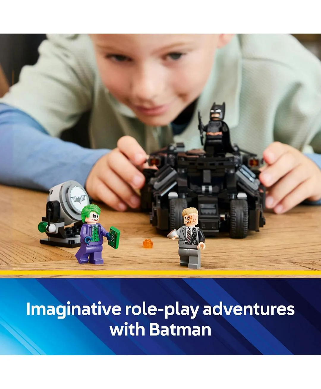 لعبة فارس™ الظلام تمبلر باتمان™ ضد تو فيس™ والجوكر™ من LEGO® DC Batman™، سيارة البطل™ الخارق 76303 - 429 قطعة - الصورة 6