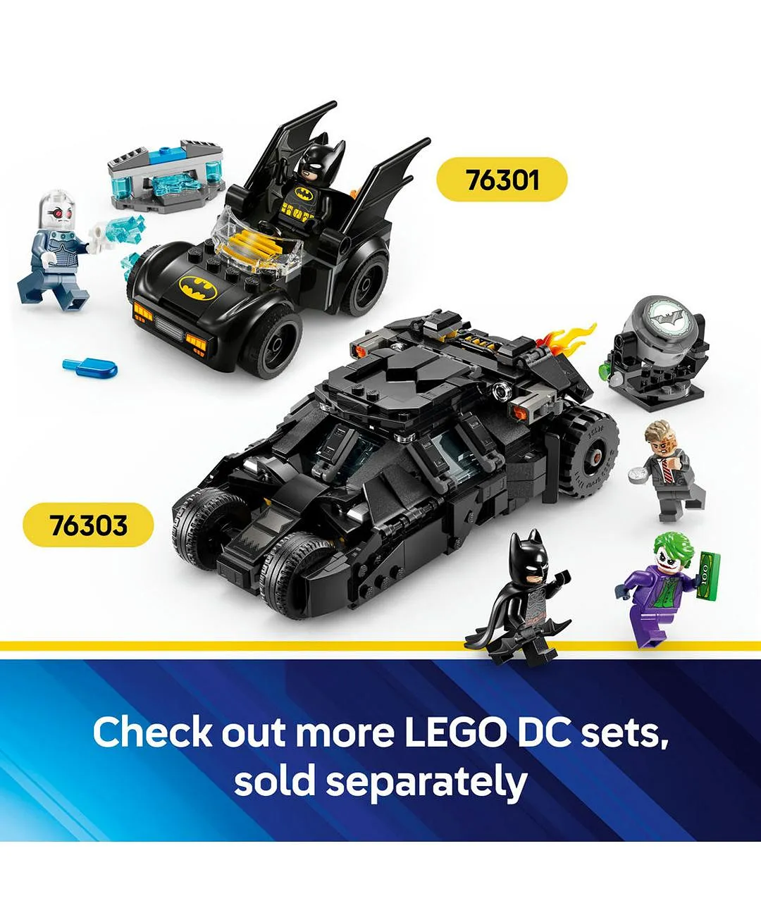 لعبة فارس™ الظلام تمبلر باتمان™ ضد تو فيس™ والجوكر™ من LEGO® DC Batman™، سيارة البطل™ الخارق 76303 - 429 قطعة - الصورة 8