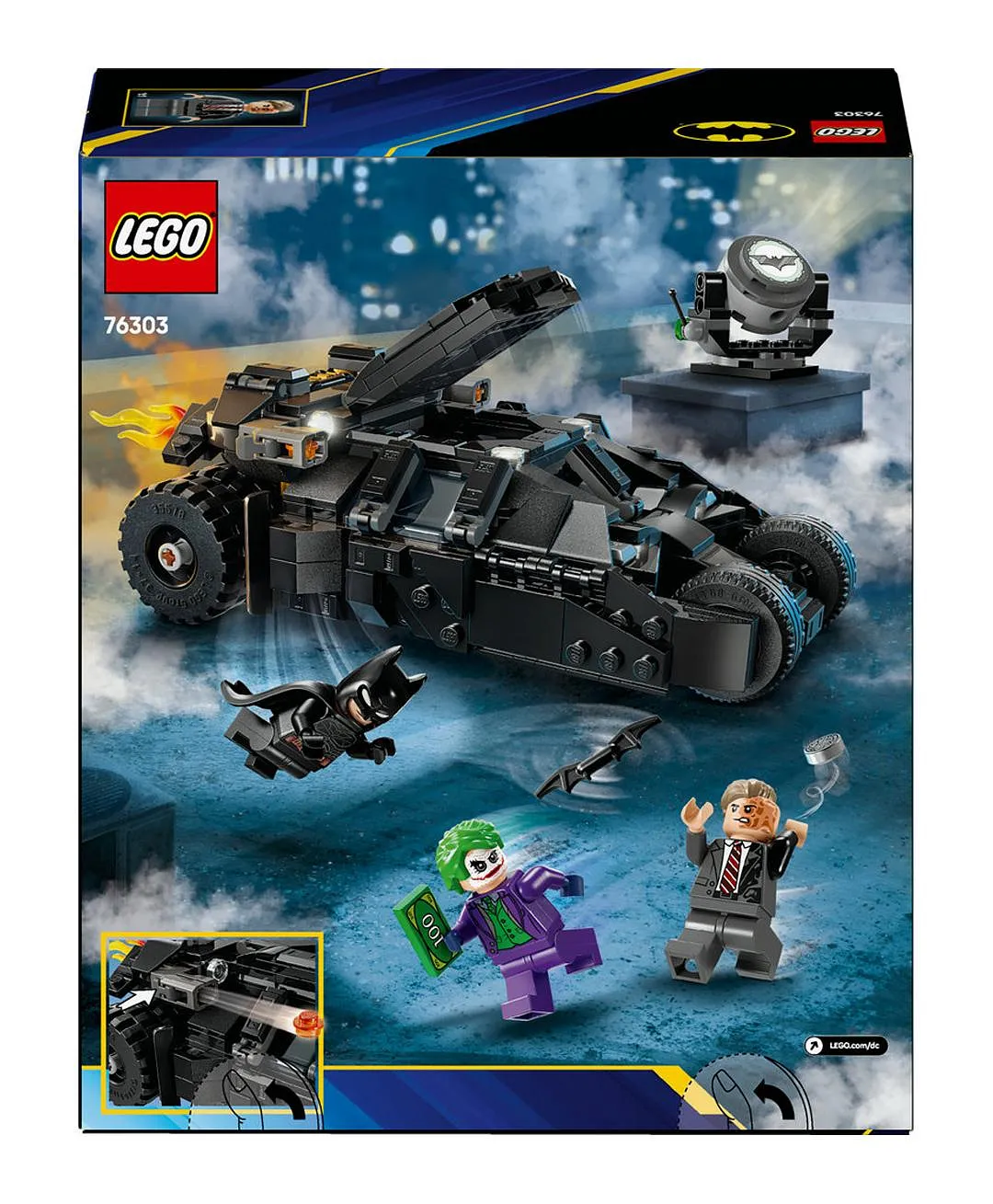 لعبة فارس™ الظلام تمبلر باتمان™ ضد تو فيس™ والجوكر™ من LEGO® DC Batman™، سيارة البطل™ الخارق 76303 - 429 قطعة - الصورة 11