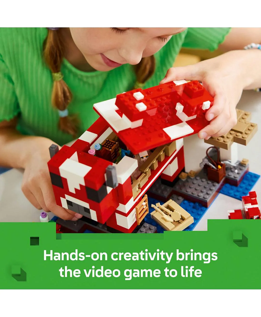 لعبة مجموعة هواة ألعاب الجزر منزل الموشروم من ليغو® Minecraft® للأطفال في حقول الموشروم 21270 - 500 قطعة - الصورة 6