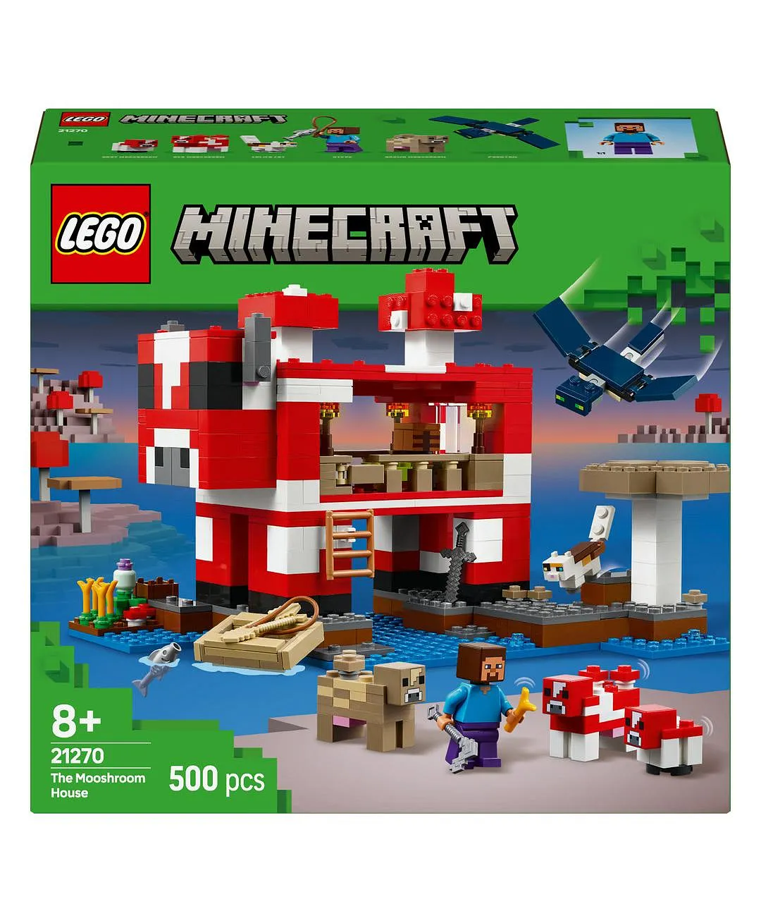 لعبة مجموعة هواة ألعاب الجزر منزل الموشروم من ليغو® Minecraft® للأطفال في حقول الموشروم 21270 - 500 قطعة - الصورة 10