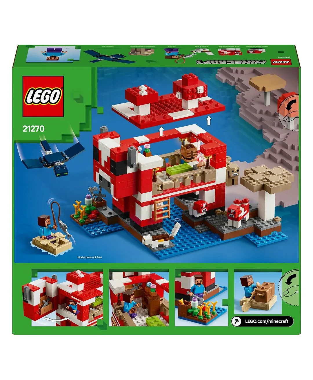 لعبة مجموعة هواة ألعاب الجزر منزل الموشروم من ليغو® Minecraft® للأطفال في حقول الموشروم 21270 - 500 قطعة - الصورة 11