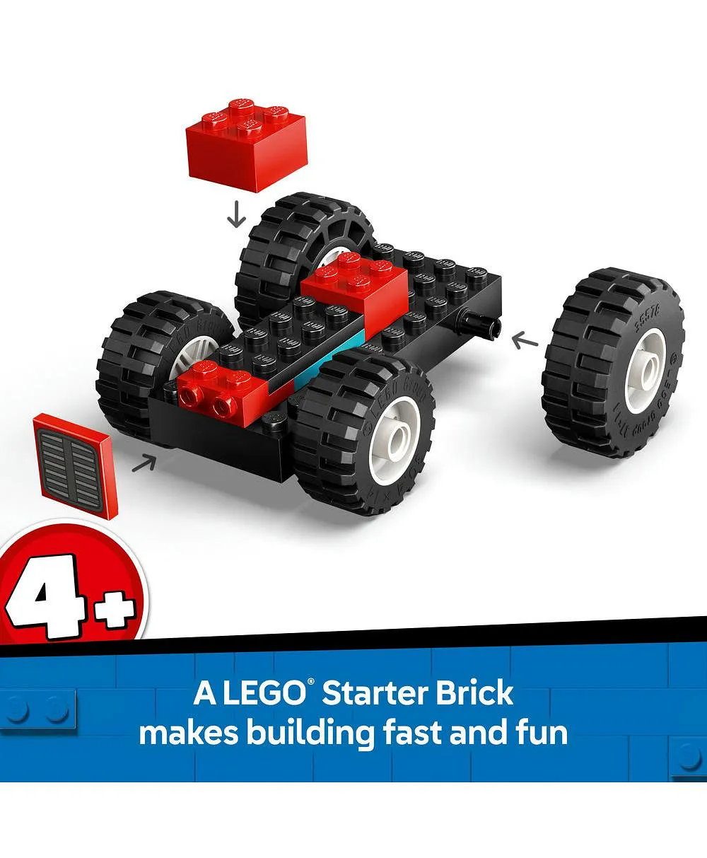 لعبة جرّار المزرعة الأحمر مع مقطورة وخراف من ليغو® سيتي، مجموعة لعب للأطفال بعمر 4 سنوات وأكثر 60461 - 116 قطعة - الصورة 4