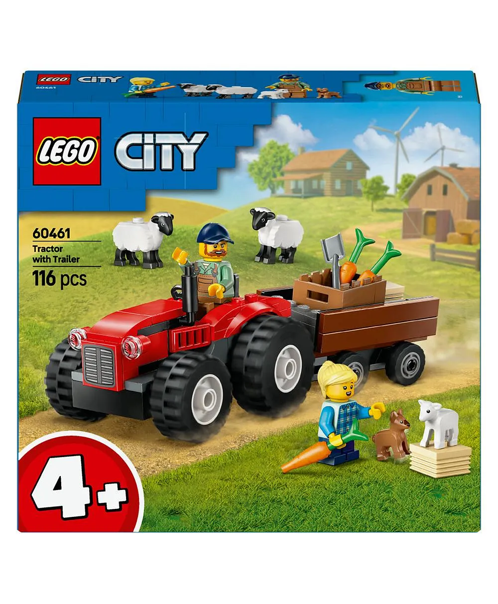 لعبة جرّار المزرعة الأحمر مع مقطورة وخراف من ليغو® سيتي، مجموعة لعب للأطفال بعمر 4 سنوات وأكثر 60461 - 116 قطعة - الصورة 10