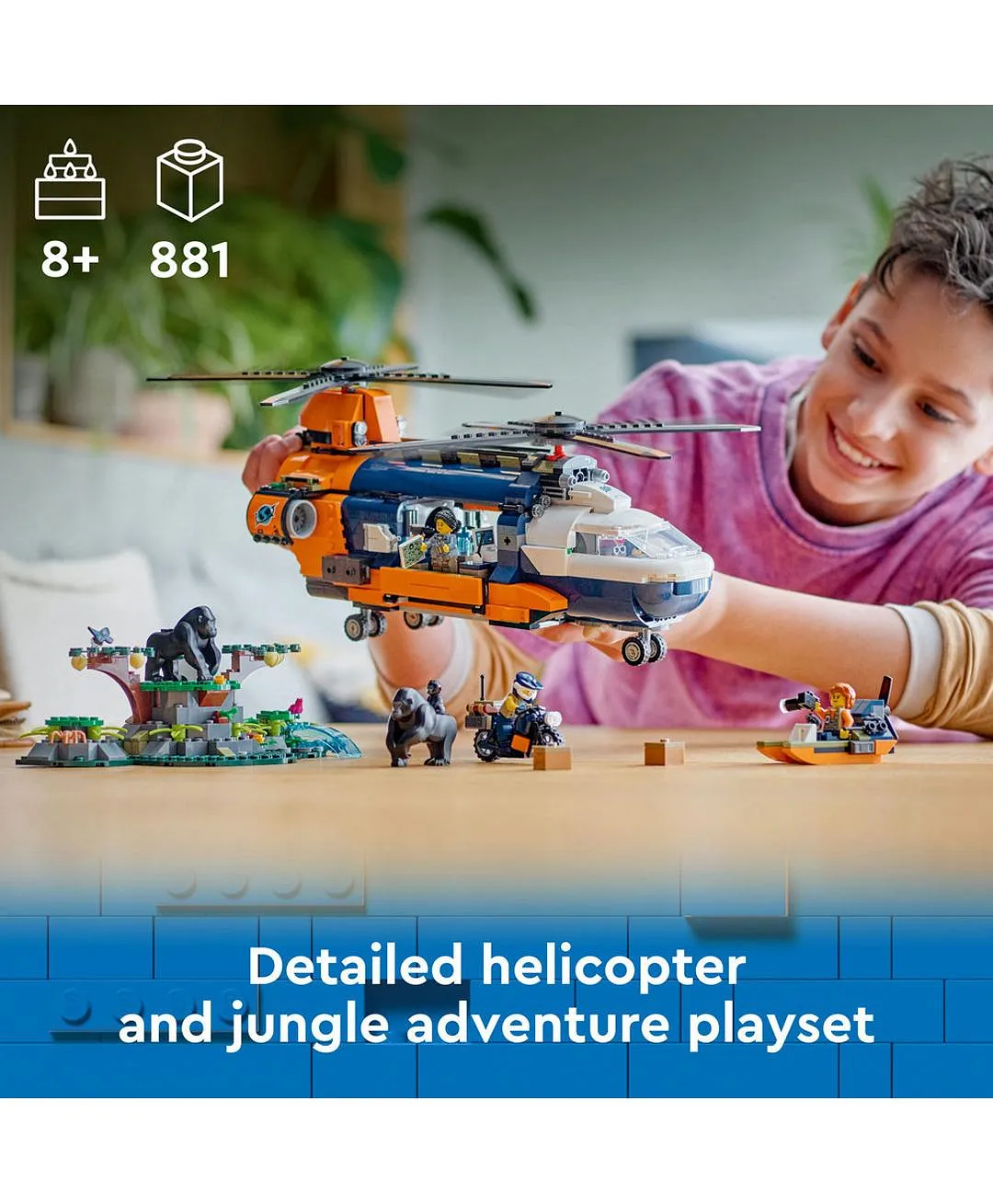 مجموعة مروحية مستكشف الأدغال في معسكر القاعدة 60437 من LEGO® City - الصورة 3