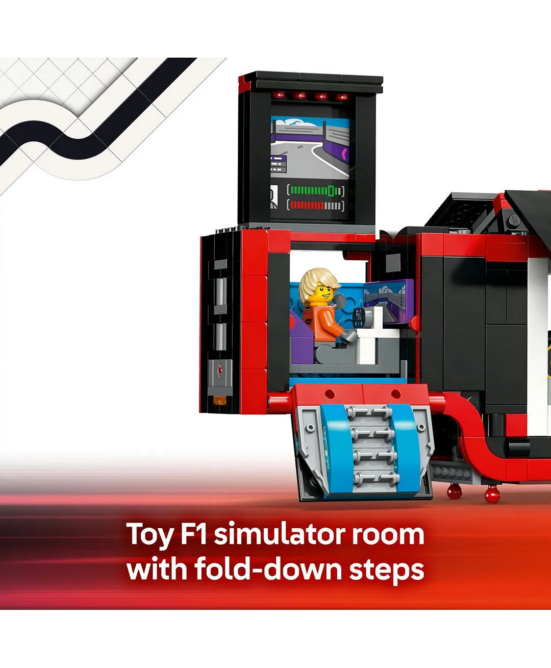 مجموعة لعب ناقل سيارات السباق شاحنة F1® مع سيارات F1®: RB20 وAMR24 من ليغو® سيتي 60445 - 1086 قطعة - الصورة 6
