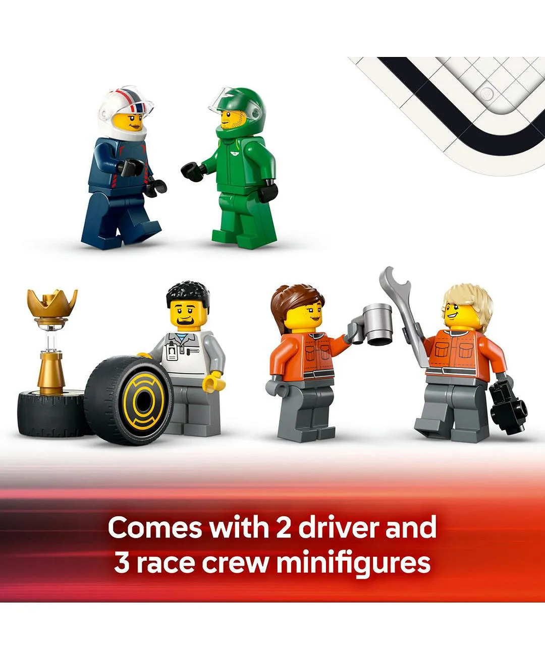 مجموعة لعب ناقل سيارات السباق شاحنة F1® مع سيارات F1®: RB20 وAMR24 من ليغو® سيتي 60445 - 1086 قطعة - الصورة 7
