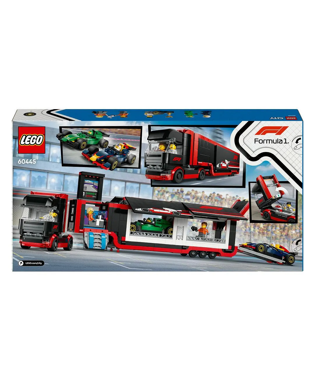 مجموعة لعب ناقل سيارات السباق شاحنة F1® مع سيارات F1®: RB20 وAMR24 من ليغو® سيتي 60445 - 1086 قطعة - الصورة 11