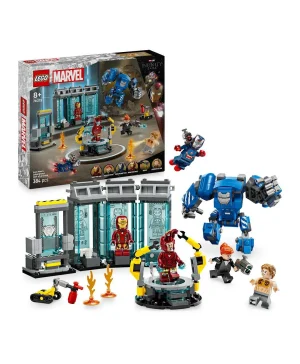 مختبر الرجل الحديدي: قاعة الدروع 76315 من ليغو® مارفل، مجموعة بناء البطل الخارق مع شخصيات صغيرة - 384 قطعة