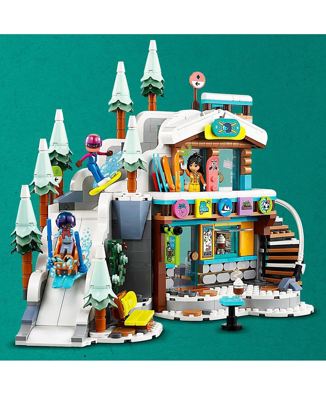 مجموعة لعبة بناء منحدر التزلج والمقهى في العطلة 41756 من LEGO® Friends (980 قطعة) - الصورة 5