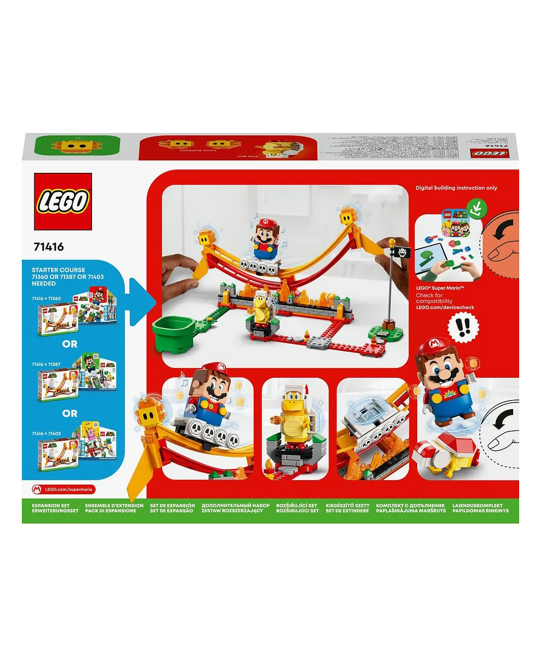 لعبة بناء مجموعة التوسيع جولة موجة الحمم 71416 من LEGO® Super Mario™ (218 قطعة) - الصورة 4