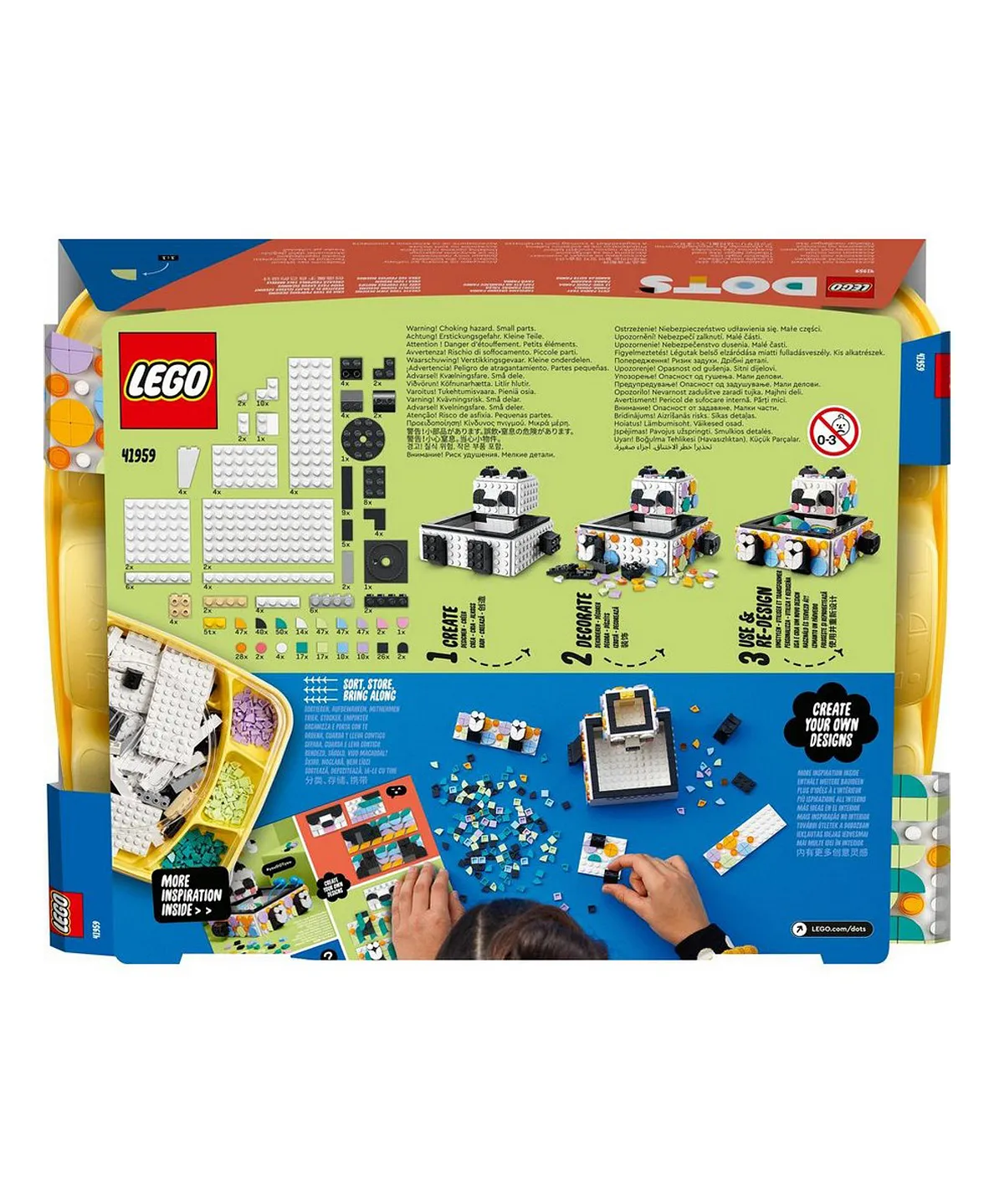المجموعة الإبداعية لمشاريع اصنعها بنفسك صينية الباندا اللطيفة 41959 من LEGO® DOTS (517 قطعة) - الصورة 7