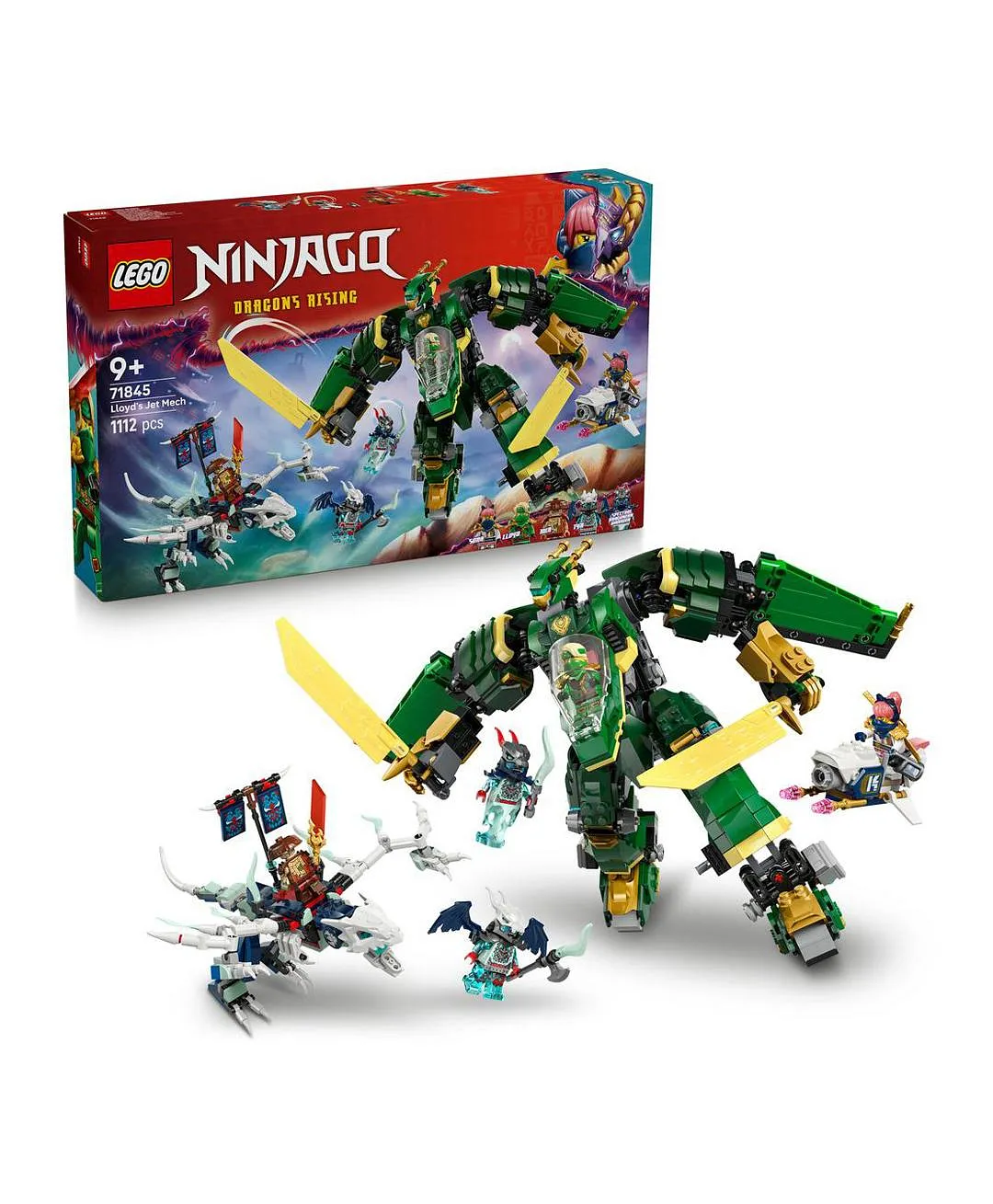 مجموعة بناء معركة تنين لعبة النينجا آلي لويد النفاث من LEGO® NINJAGO® مع 5 شخصيات صغيرة 71845 - 1112 قطعة
