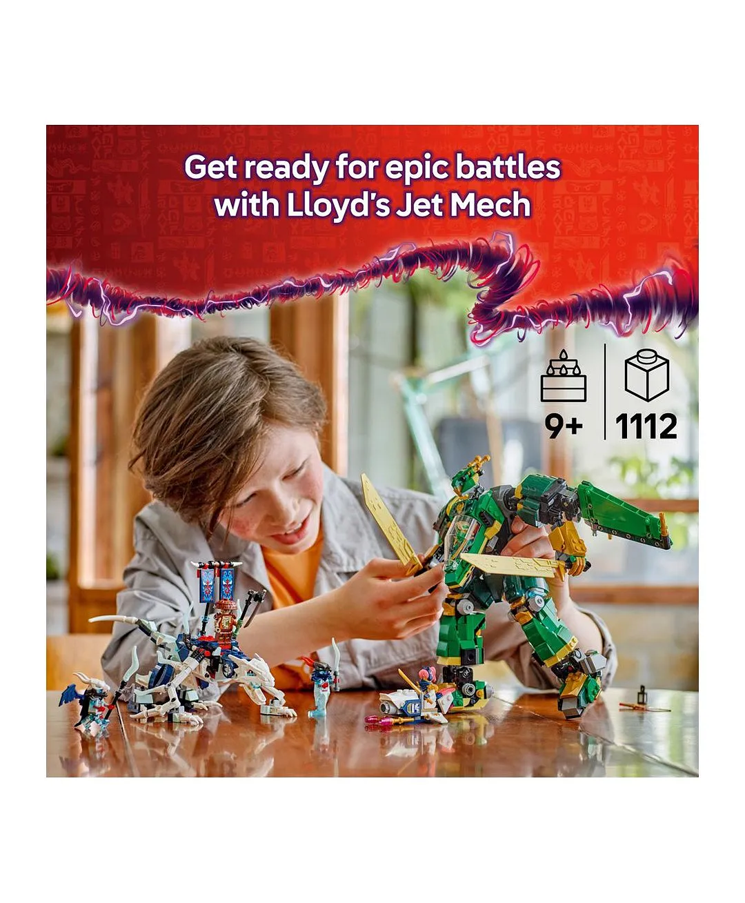 مجموعة بناء معركة تنين لعبة النينجا آلي لويد النفاث من LEGO® NINJAGO® مع 5 شخصيات صغيرة 71845 - 1112 قطعة - الصورة 3