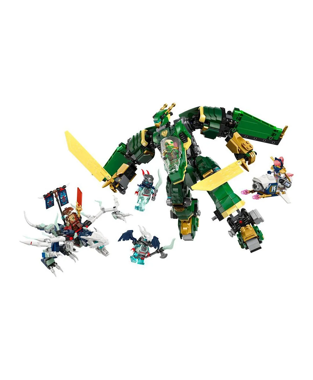 مجموعة بناء معركة تنين لعبة النينجا آلي لويد النفاث من LEGO® NINJAGO® مع 5 شخصيات صغيرة 71845 - 1112 قطعة - الصورة 9