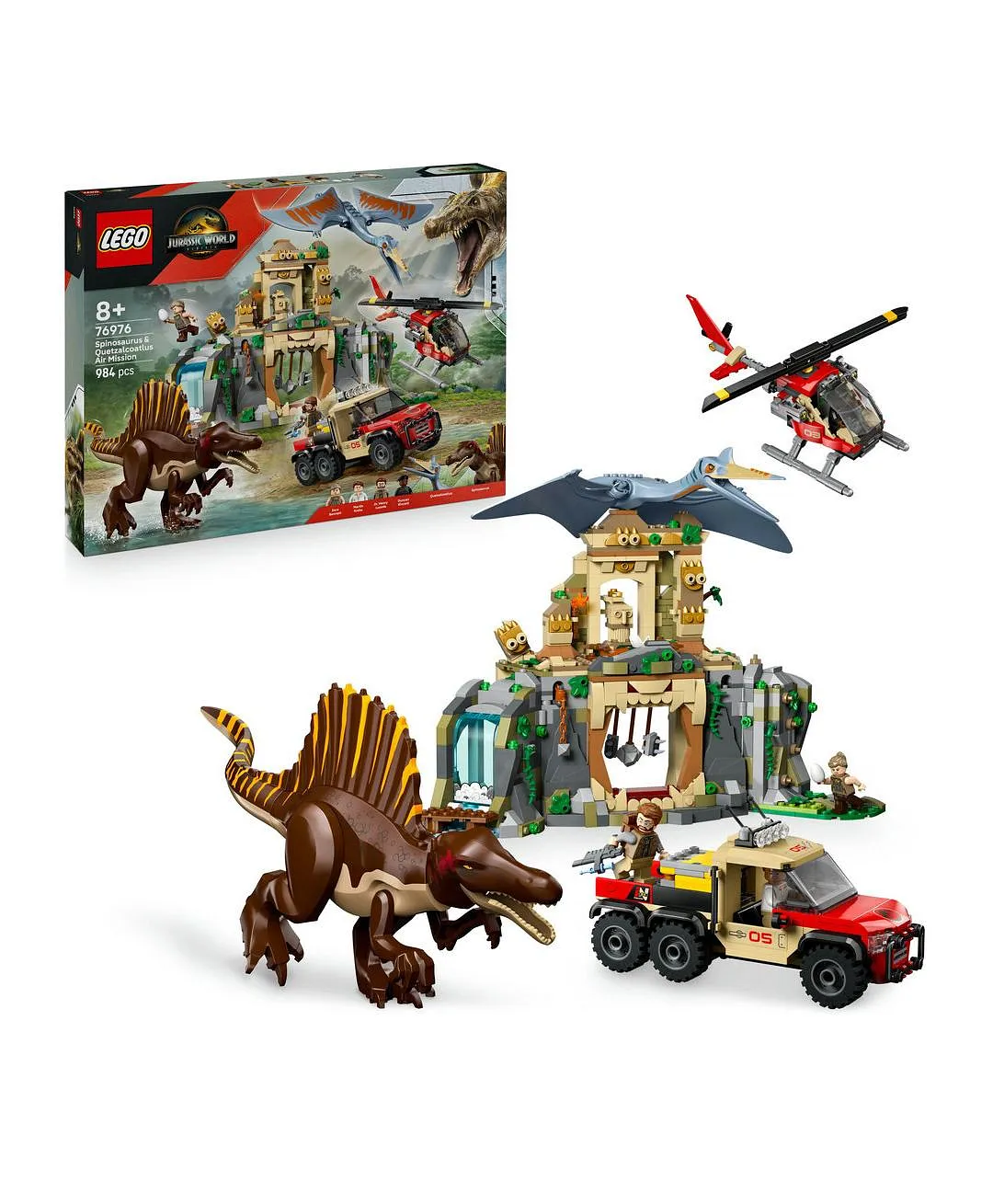 لعبة الديناصور المهمة الجوية مع سبينوصور وكويتزالكوتلس 76976 من ليغو® Jurassic World - 984 قطعة