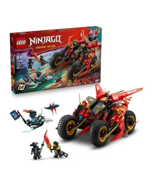مجموعة لعبة 3 في 1 مركبة معارك النينجا من ليغو® NINJAGO®‎ مع درّاجتي نينجا، ونفاثة و6 شخصيات 71844 - 561 قطعة