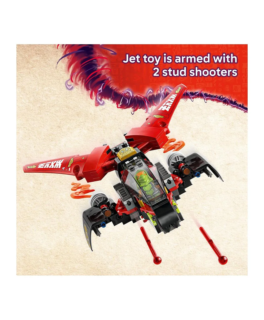 مجموعة لعبة 3 في 1 مركبة معارك النينجا من ليغو® NINJAGO® مع درّاجتي نينجا، ونفاثة و6 شخصيات 71844 - 561 قطعة - الصورة 5