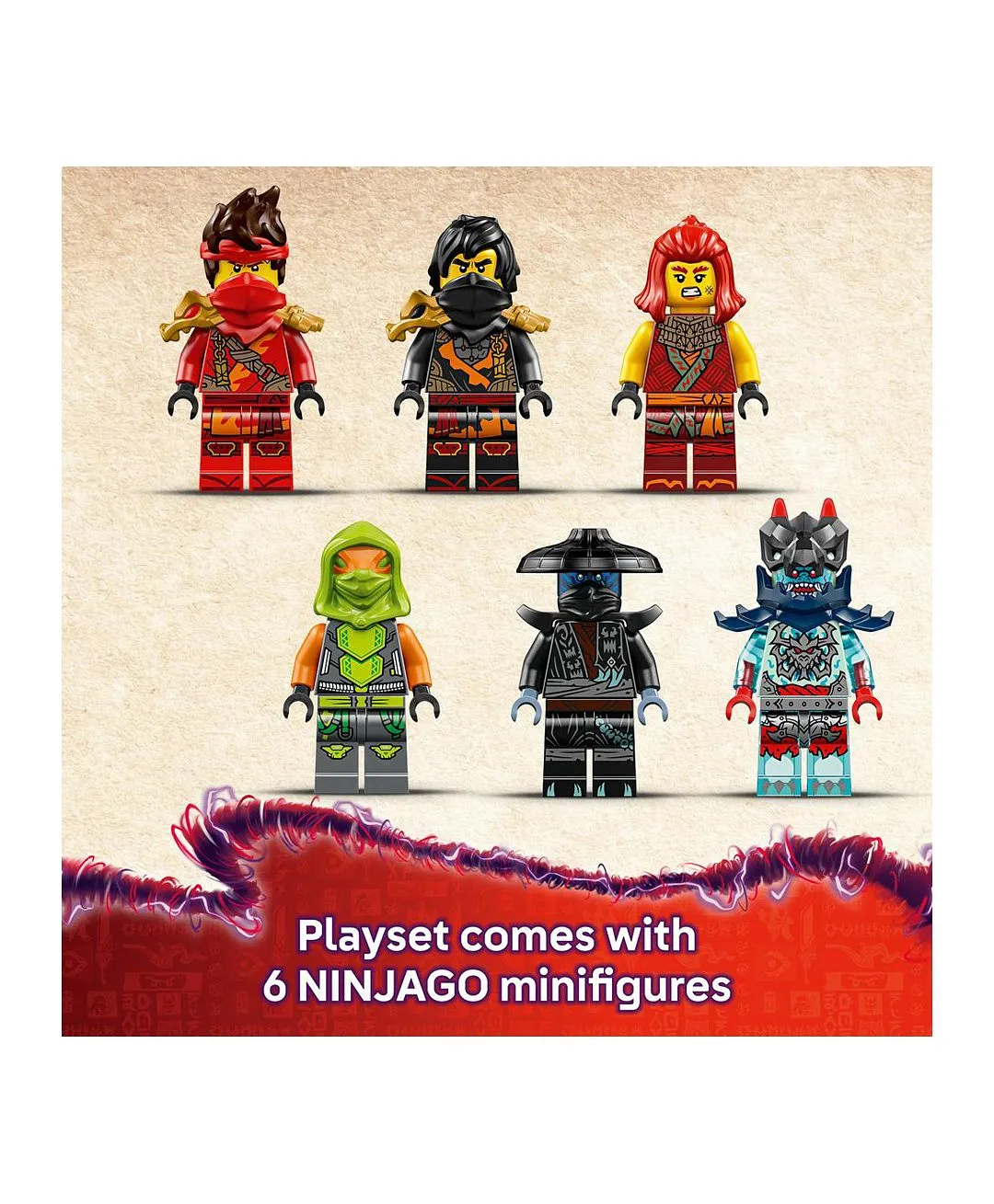 مجموعة لعبة 3 في 1 مركبة معارك النينجا من ليغو® NINJAGO® مع درّاجتي نينجا، ونفاثة و6 شخصيات 71844 - 561 قطعة - الصورة 6