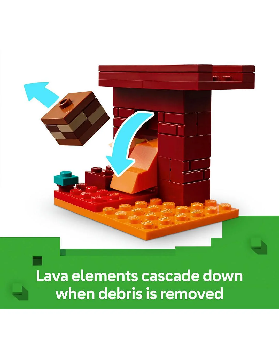 لعبة هواة الألعاب القابلة للبناء معركة حمم العالم السفلي من ليغو® Minecraft® للأطفال 21266 - 99 قطعة - الصورة 5