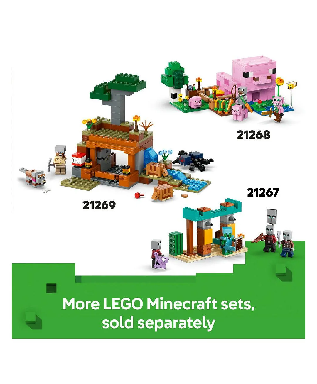 لعبة هواة الألعاب القابلة للبناء معركة حمم العالم السفلي من ليغو® Minecraft® للأطفال 21266 - 99 قطعة - الصورة 9