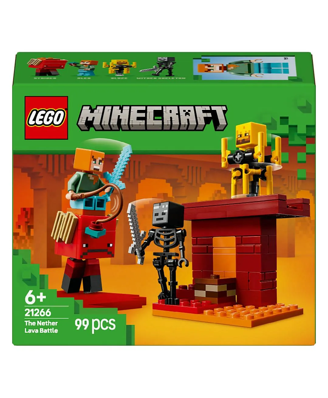 لعبة هواة الألعاب القابلة للبناء معركة حمم العالم السفلي من ليغو® Minecraft® للأطفال 21266 - 99 قطعة - الصورة 11