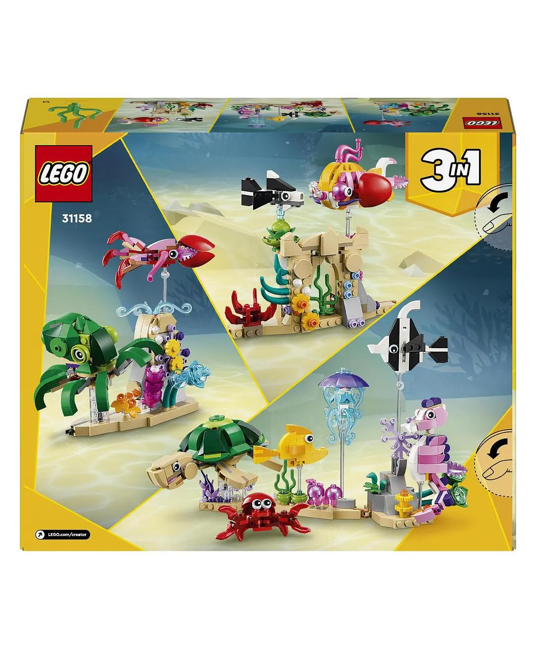 ليغو - حيوانات البحر 31158 - مجموعة كريتور - 421 قطعة - الصورة 3