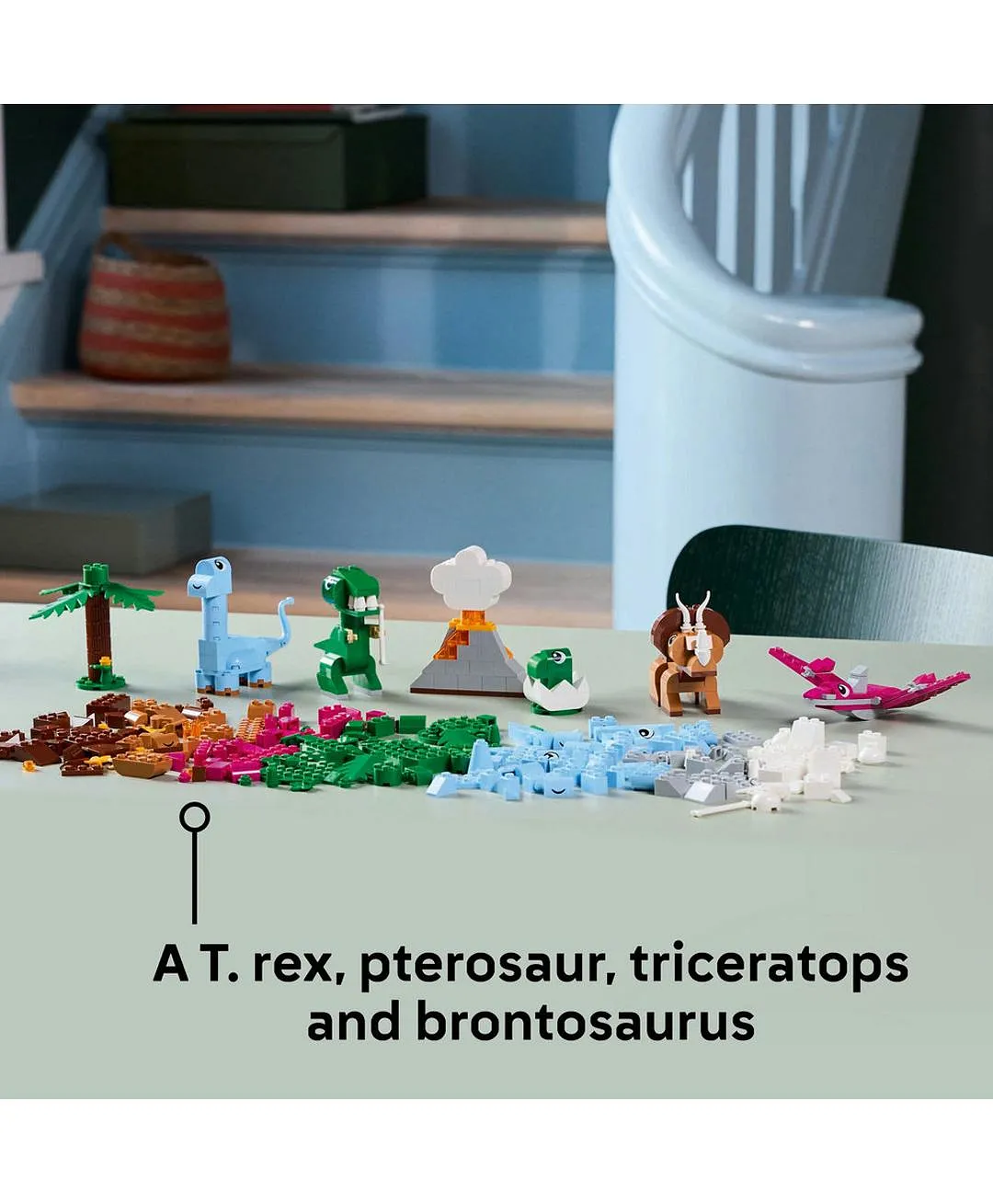 الديناصورات المبدعة من ليغو® كلاسيك، مجموعة بناء مكعبات متنوعة، نماذج لعب تخيّلي للأطفال 11041 - 450 قطعة - الصورة 4