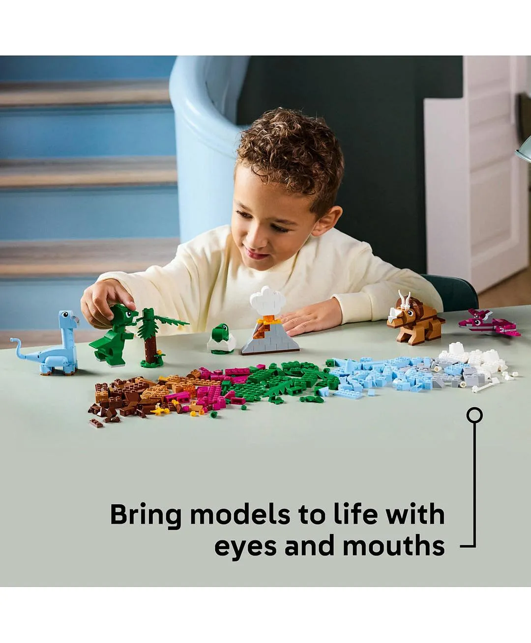 الديناصورات المبدعة من ليغو® كلاسيك، مجموعة بناء مكعبات متنوعة، نماذج لعب تخيّلي للأطفال 11041 - 450 قطعة - الصورة 5