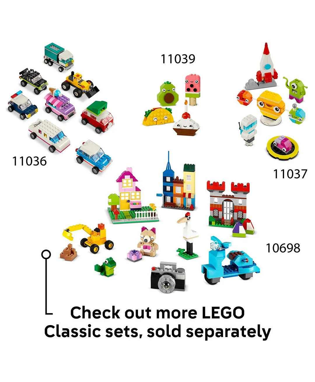 الديناصورات المبدعة من ليغو® كلاسيك، مجموعة بناء مكعبات متنوعة، نماذج لعب تخيّلي للأطفال 11041 - 450 قطعة - الصورة 8