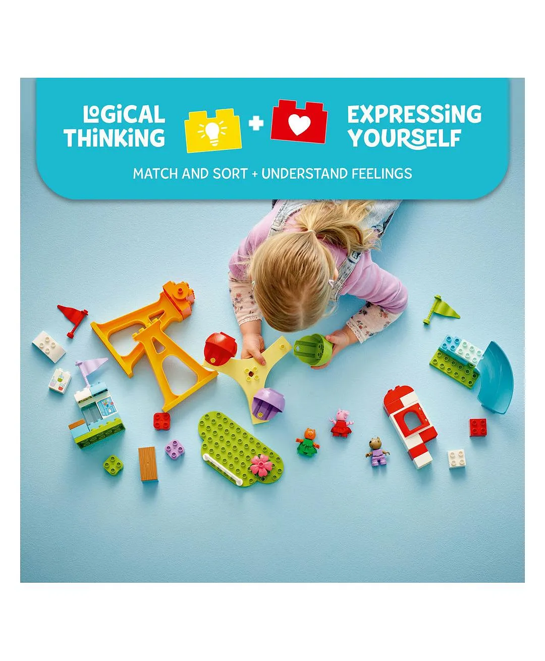 التظاهر باللعب في متنزه التسلية مهرجان المرح من ليغو® DUPLO® Peppa Pig، مجموعة بناء للأطفال 10453 - 53 قطعة - الصورة 5