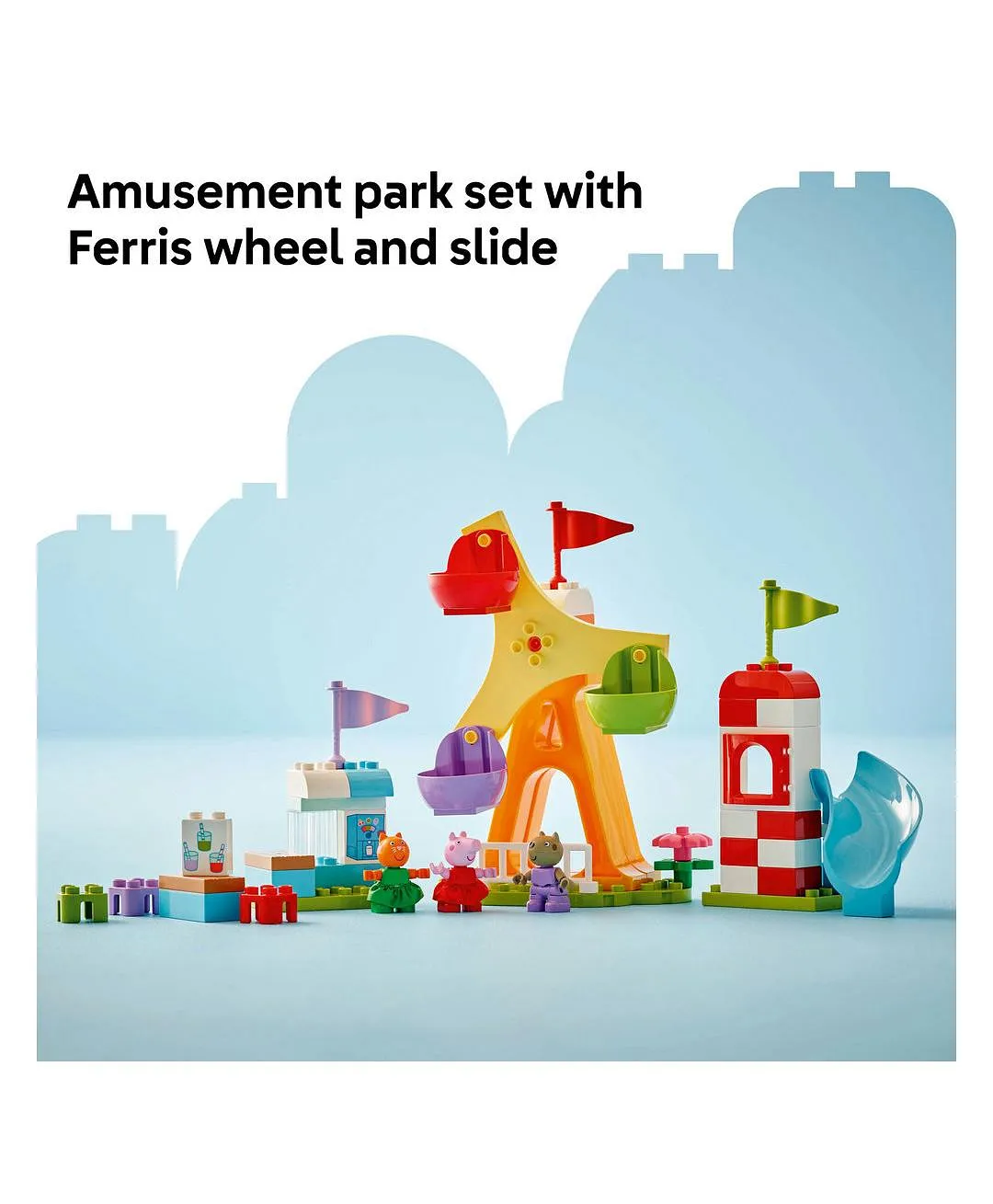 التظاهر باللعب في متنزه التسلية مهرجان المرح من ليغو® DUPLO® Peppa Pig، مجموعة بناء للأطفال 10453 - 53 قطعة - الصورة 6