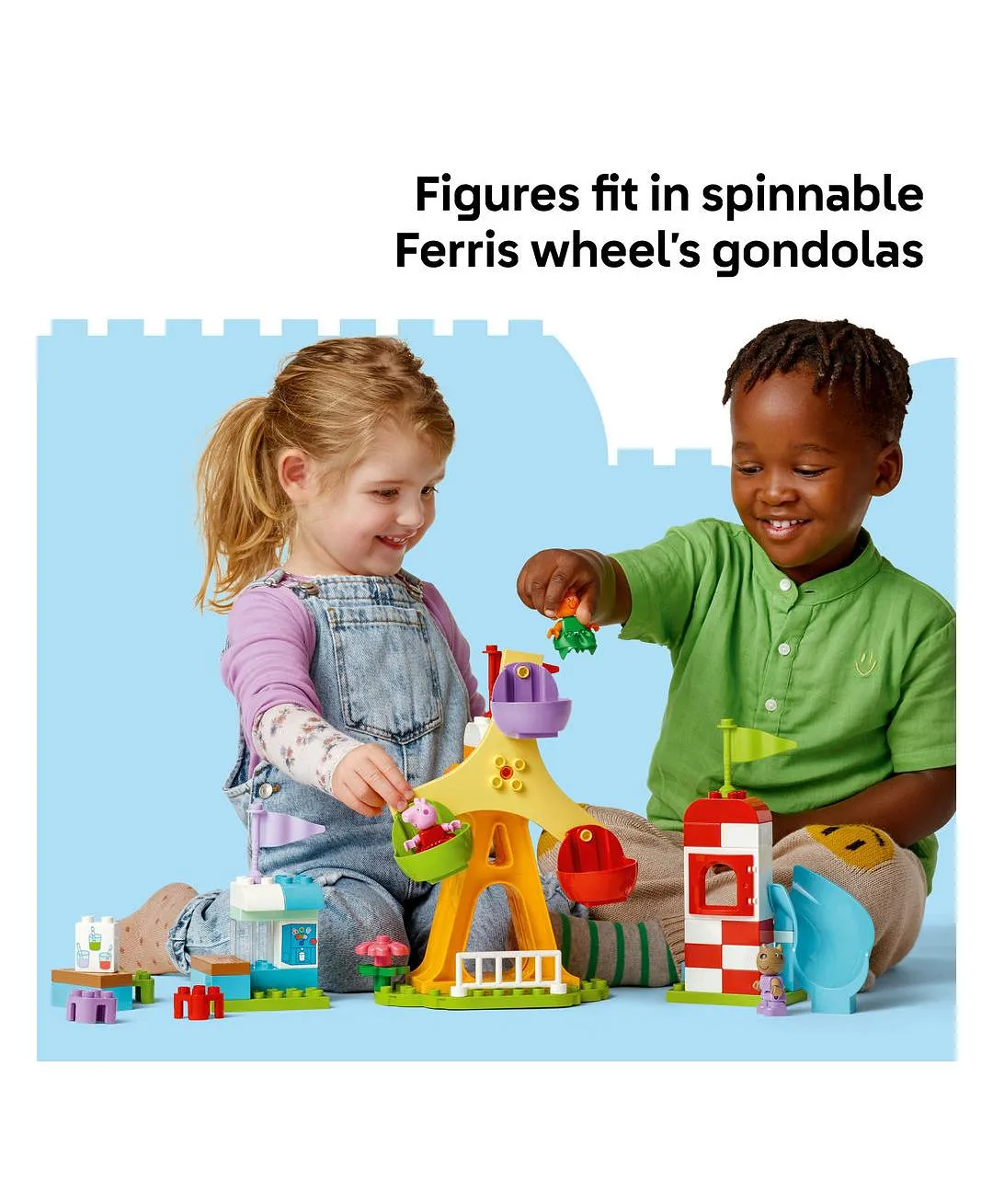 التظاهر باللعب في متنزه التسلية مهرجان المرح من ليغو® DUPLO® Peppa Pig، مجموعة بناء للأطفال 10453 - 53 قطعة - الصورة 7