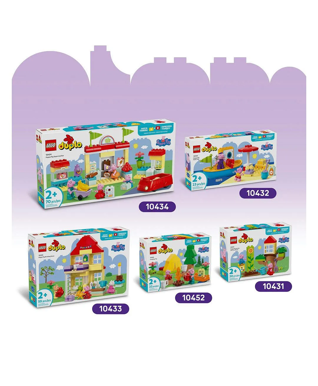 التظاهر باللعب في متنزه التسلية مهرجان المرح من ليغو® DUPLO® Peppa Pig، مجموعة بناء للأطفال 10453 - 53 قطعة - الصورة 9