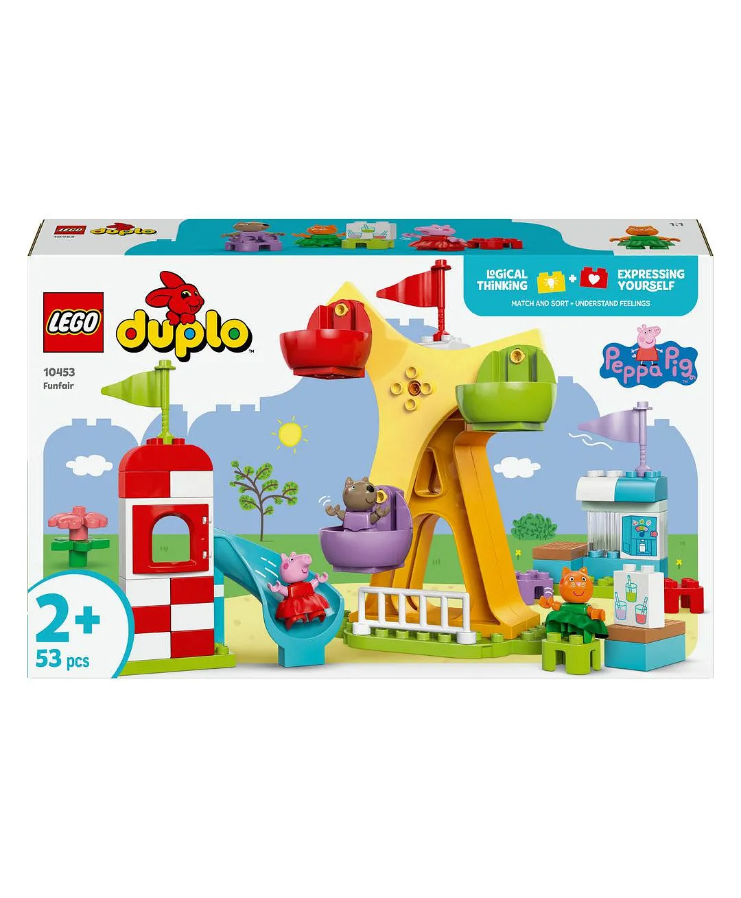 التظاهر باللعب في متنزه التسلية مهرجان المرح من ليغو® DUPLO® Peppa Pig، مجموعة بناء للأطفال 10453 - 53 قطعة - الصورة 11