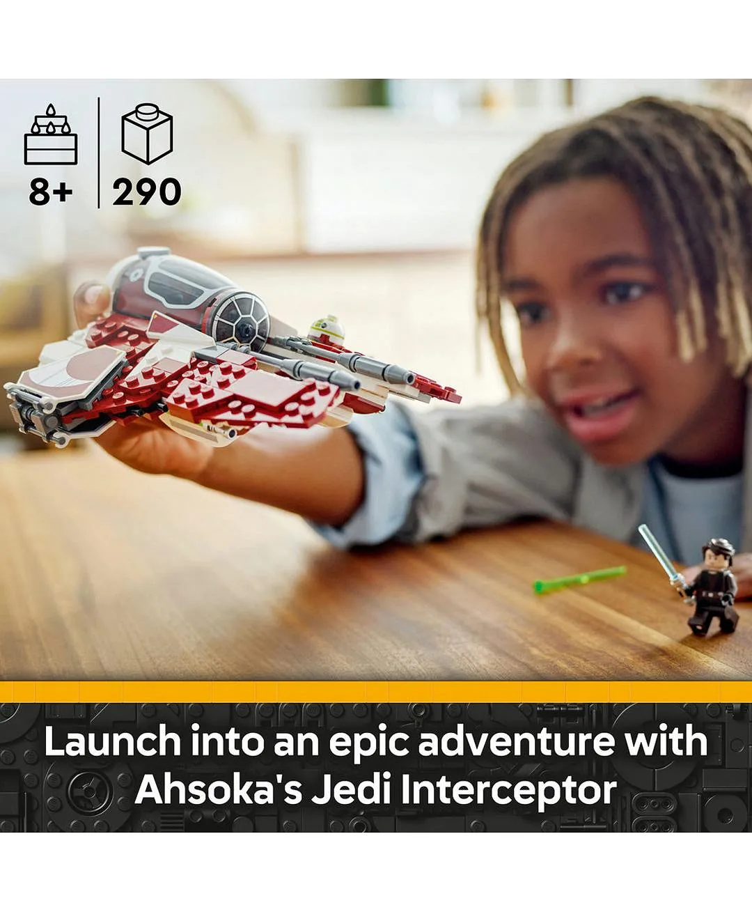 لعبة المقاتلة طائرة مطاردة الجيداي™ الخاصة بأسوكا من ليغو® Star Wars: The Clone Wars™ للأطفال 75401 - 290 قطعة - الصورة 3