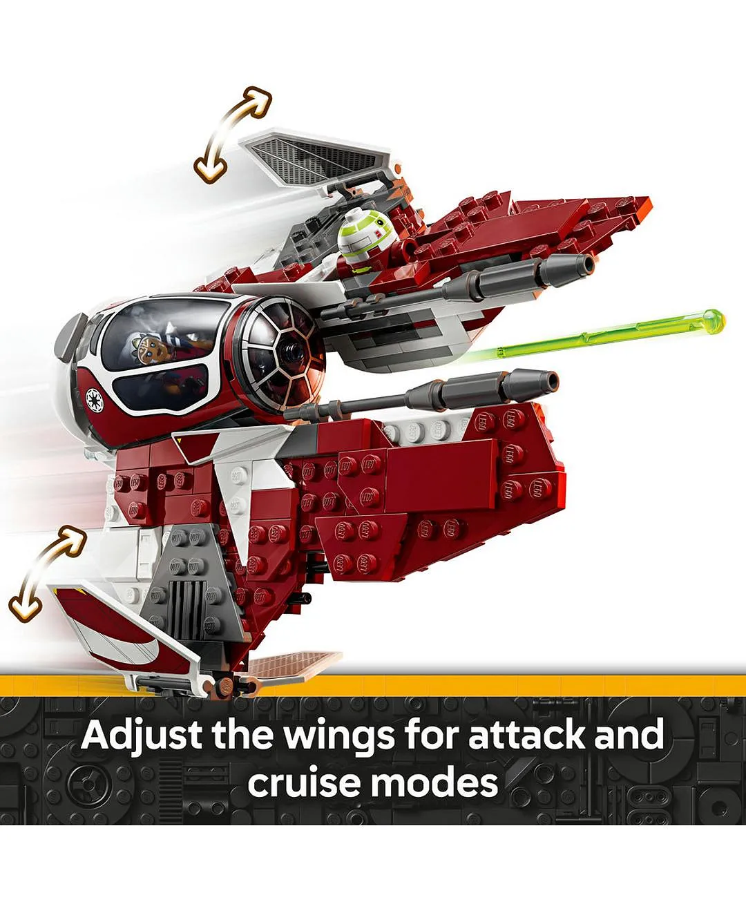 لعبة المقاتلة طائرة مطاردة الجيداي™ الخاصة بأسوكا من ليغو® Star Wars: The Clone Wars™ للأطفال 75401 - 290 قطعة - الصورة 4