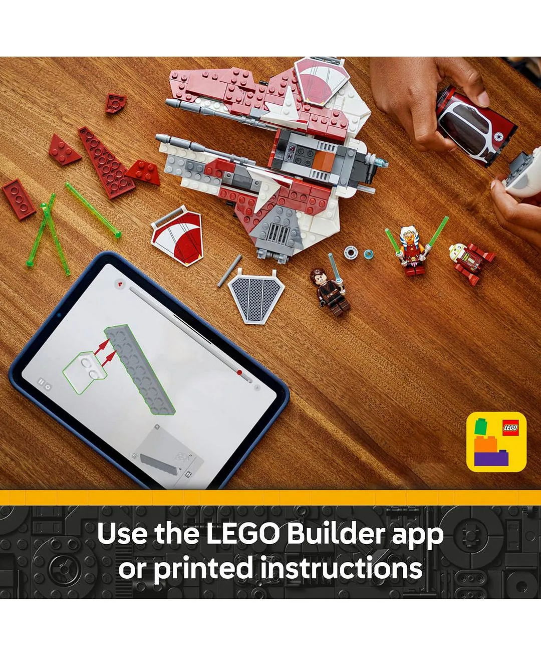 لعبة المقاتلة طائرة مطاردة الجيداي™ الخاصة بأسوكا من ليغو® Star Wars: The Clone Wars™ للأطفال 75401 - 290 قطعة - الصورة 7