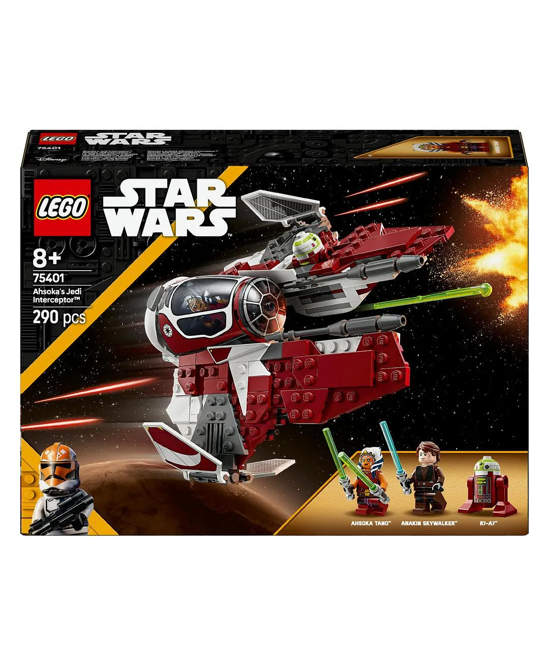 لعبة المقاتلة طائرة مطاردة الجيداي™ الخاصة بأسوكا من ليغو® Star Wars: The Clone Wars™ للأطفال 75401 - 290 قطعة - الصورة 10