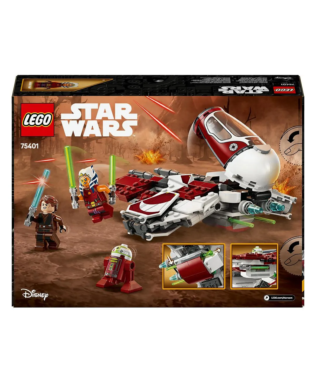 لعبة المقاتلة طائرة مطاردة الجيداي™ الخاصة بأسوكا من ليغو® Star Wars: The Clone Wars™ للأطفال 75401 - 290 قطعة - الصورة 11