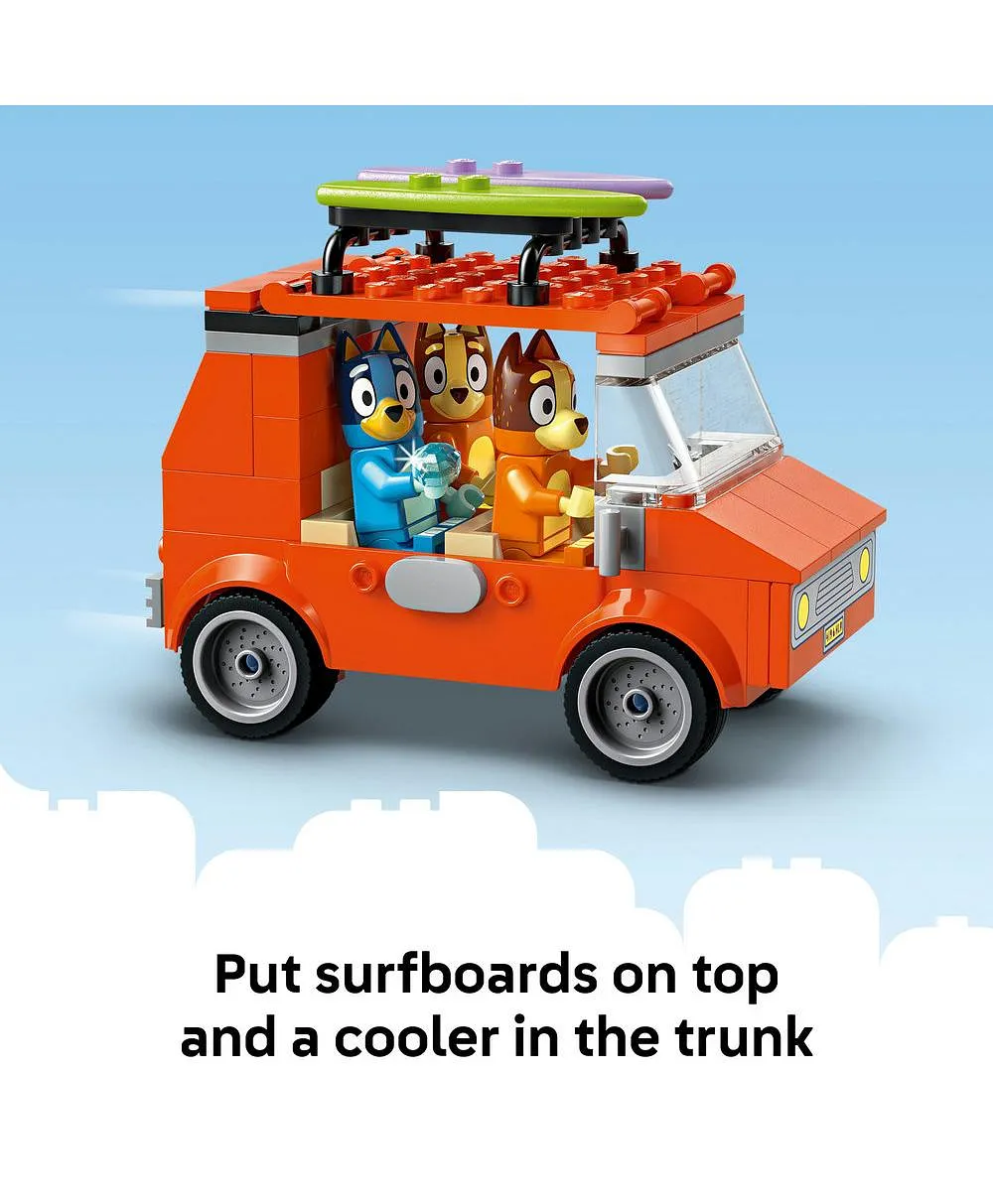 رحلة سيارة عائلة بلوي والشاطئ من ليغو® Bluey، مجموعة بناء لعبة مرحلة الروضة 11202 - 133 قطعة - الصورة 6