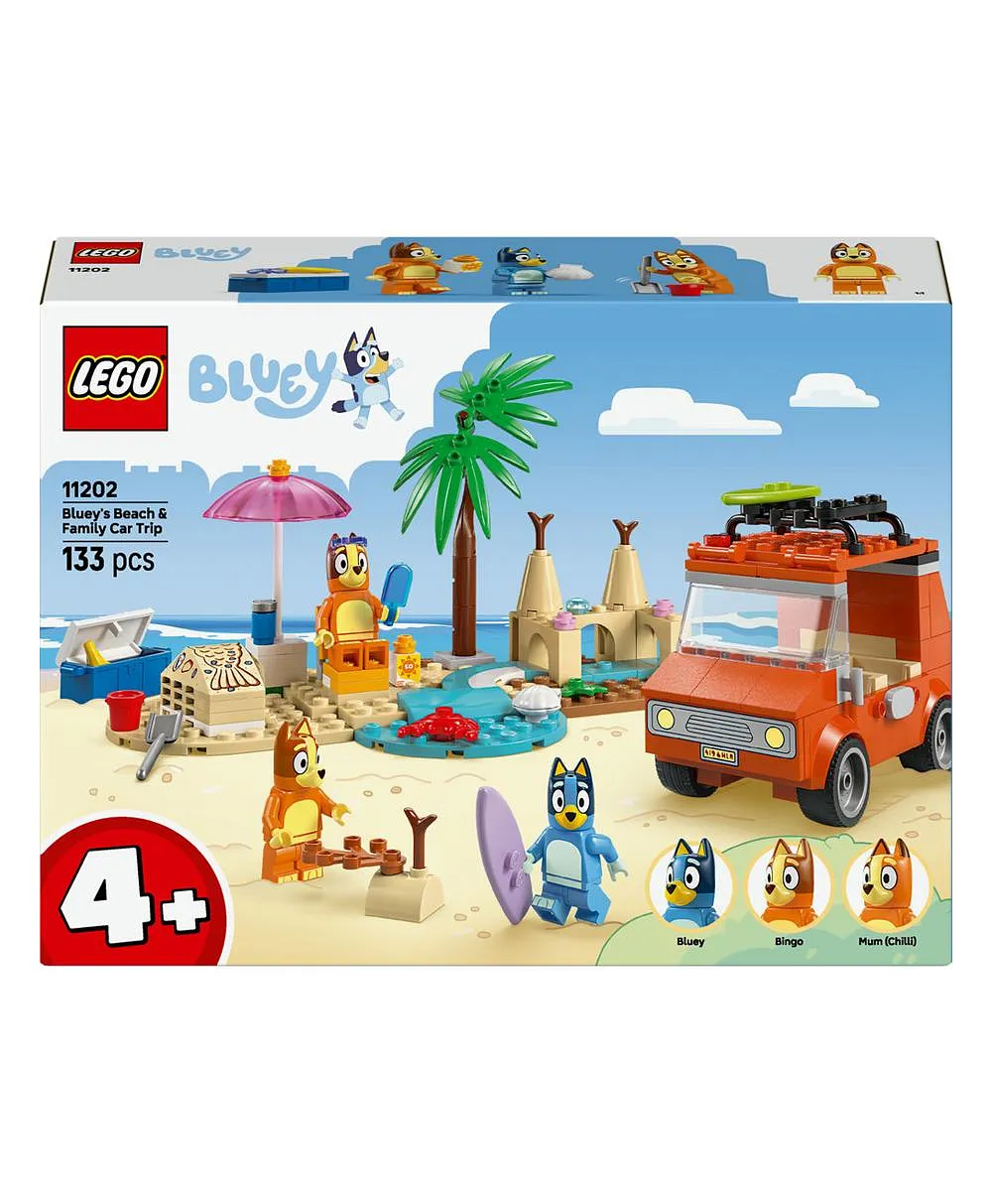 رحلة سيارة عائلة بلوي والشاطئ من ليغو® Bluey، مجموعة بناء لعبة مرحلة الروضة 11202 - 133 قطعة - الصورة 10