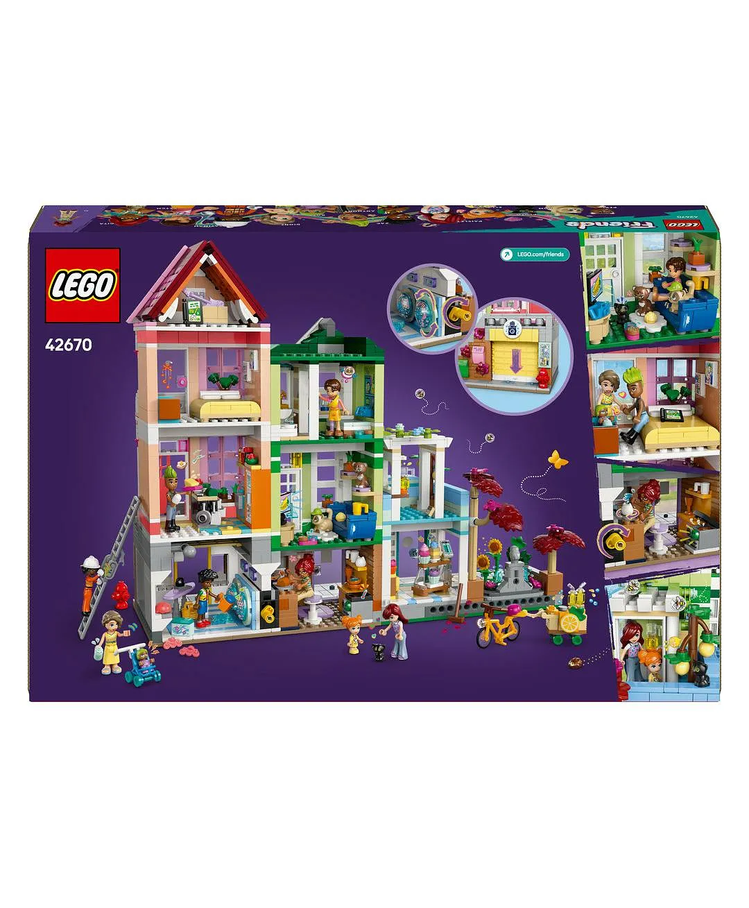 مجموعة نموذج شقق ومتاجر هارت ليك سيتي من ليغو® فريندز، هدية للأطفال والمراهقين 42670 - 2040 قطعة - الصورة 3