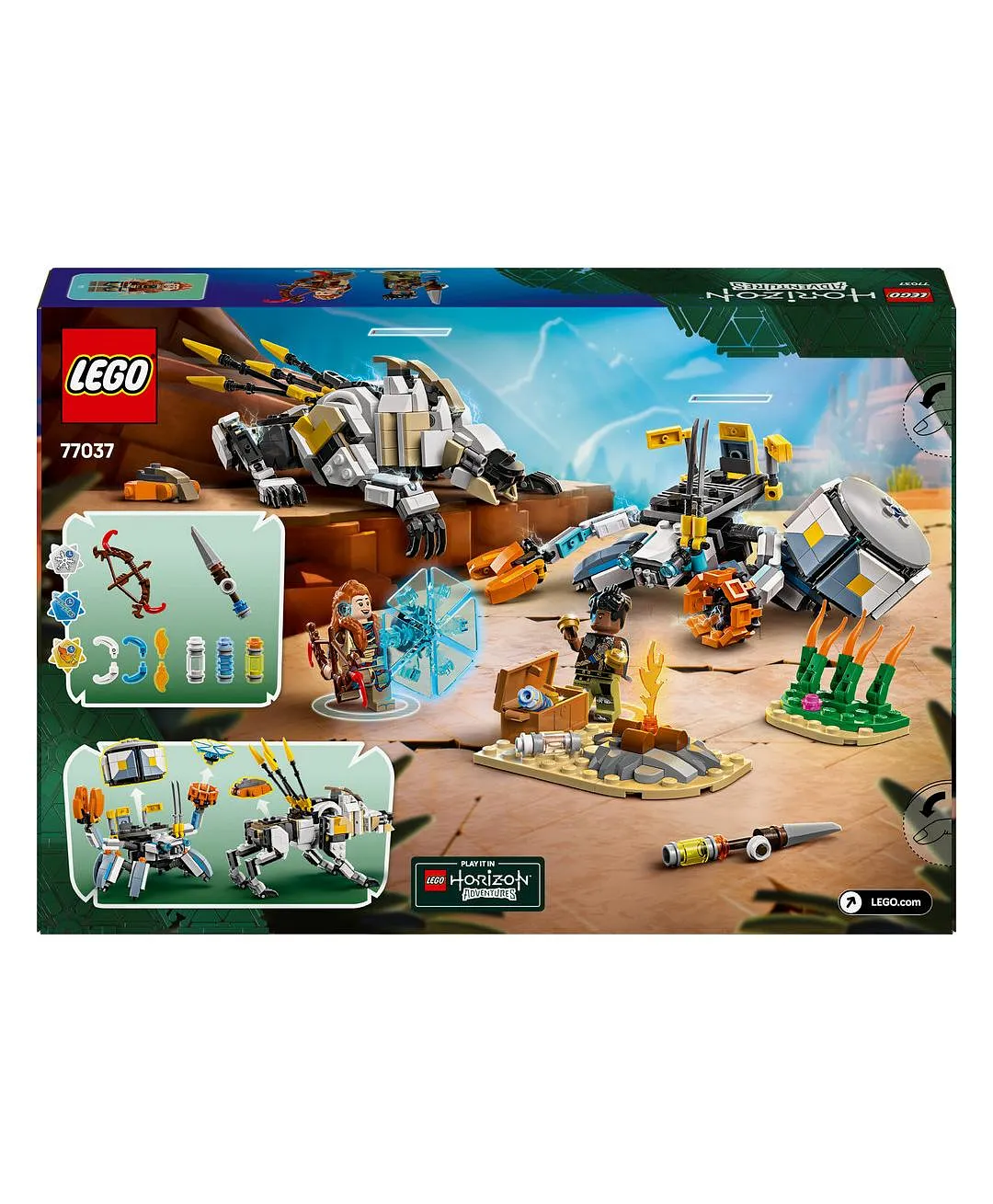 لعبة شخصيات الروبوت آلوي وفارل ضد شيل ووكر وساوتوث من LEGO® Horizon Adventures™ 77037 - 768 قطعة - الصورة 3