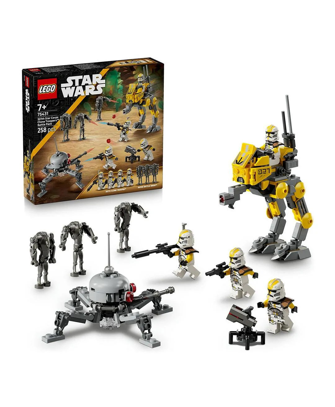 حزمة معركة الجنود المستنسخة™ بفيلق النجوم 327 من ليغو® Star Wars™، مجموعة هدية 75431 - 258 قطعة