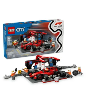 لعبة سيارة السباق المصغرة محطة خدمة F1®‎ والطاقم مع سيارة Ferrari من ليغو® سيتي‏ 60443 - 322 قطعة